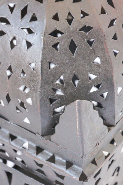 Large Moroccan Moorish Hurricane Metal Candle Lantern