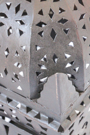 Large Moroccan Moorish Hurricane Metal Candle Lantern