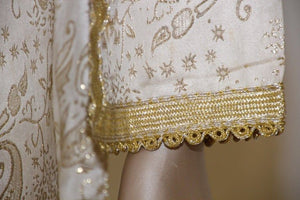 Moroccan Vintage Kaftan Gentleman Silver and Gold Caftan, circa 1970
