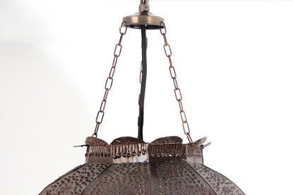 Handcrafted Moroccan Metal Orb Pendant, North Africa