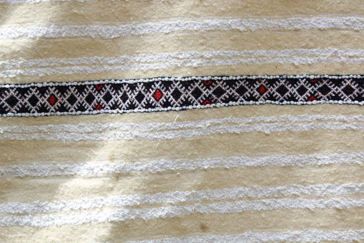 Vintage Moroccan Handcrafted Wedding Blanket Throw with Sequins