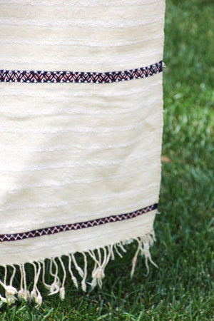 Vintage Tribal Moroccan Textile Handcrafted Wedding Blanket Throw with Sequins