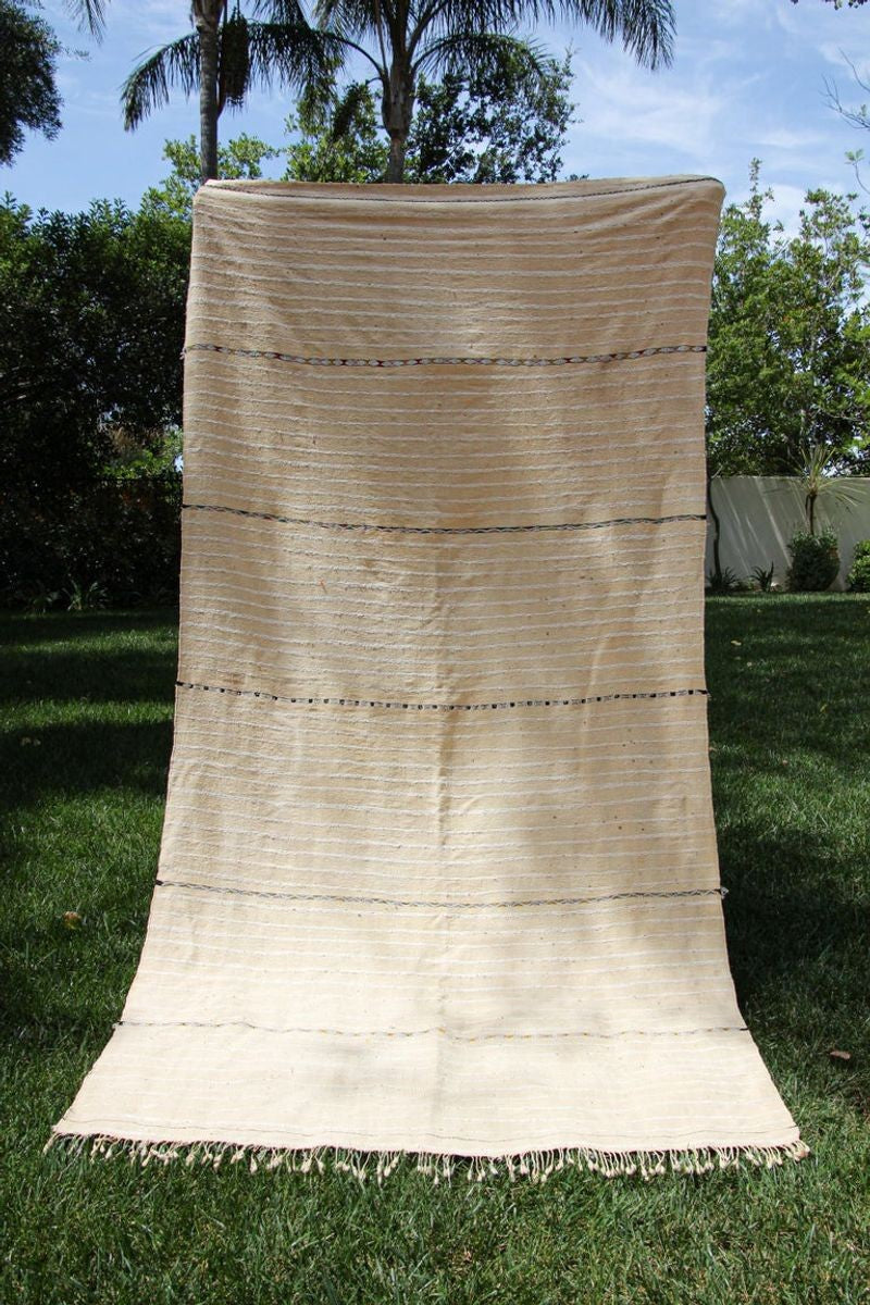 1960s Large Vintage Moroccan Wedding Berber Blanket Throw with Sequins