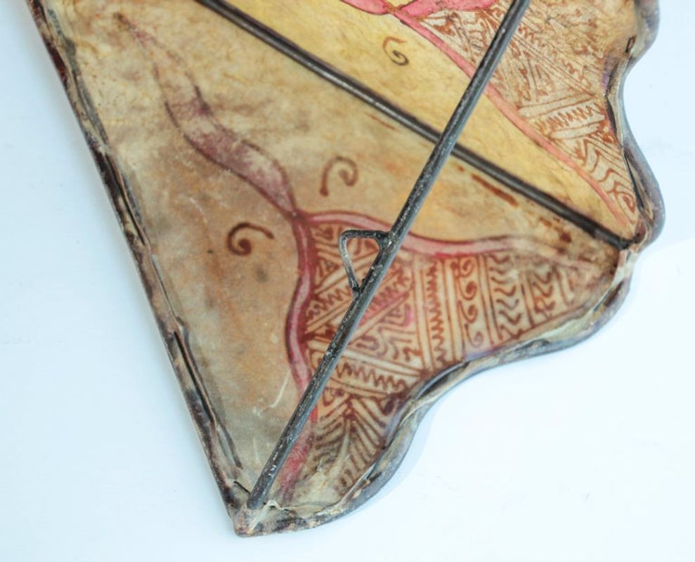 Vintage North African Art Wall Sconce Parchment