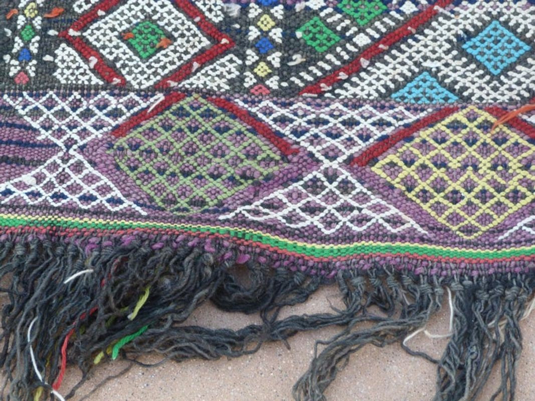 1960s Vintage Zemmour Moroccan Berber Rug Runner