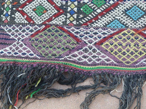 1960s Vintage Zemmour Moroccan Berber Rug Runner