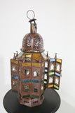 Moroccan Moorish Multi-Color Glass Lantern in Star Shape