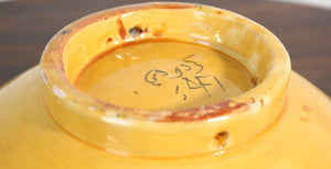 Vintage Moroccan Handcrafted Ceramic Yellow Bowl