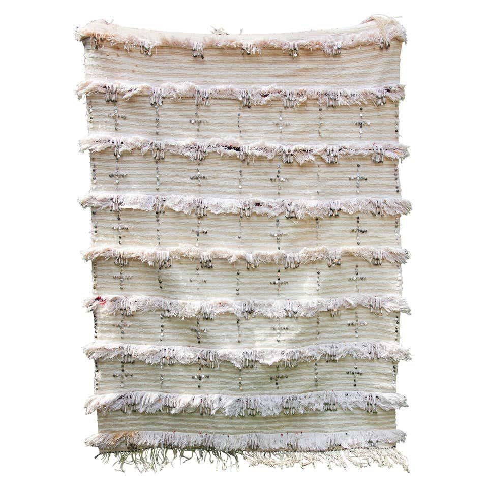 Tribal Moroccan Handcrafted Wedding Blanket Throw with Sequins 8