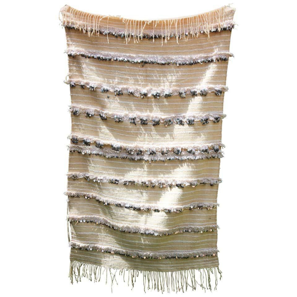 Vintage Tribal Moroccan Handcrafted Wedding Sequined Blanket Throw