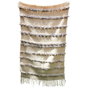 Vintage Tribal Moroccan Handcrafted Wedding Sequined Blanket Throw