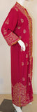 Vintage Moroccan Caftan Hot Pink with Gold, 1970's