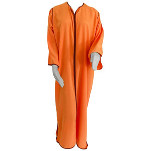 Moroccan Orange Kaftan Maxi Dress Caftan Size Large