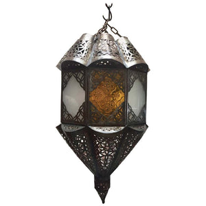 Moroccan Lantern Handcrafted Moorish Metal and Glass