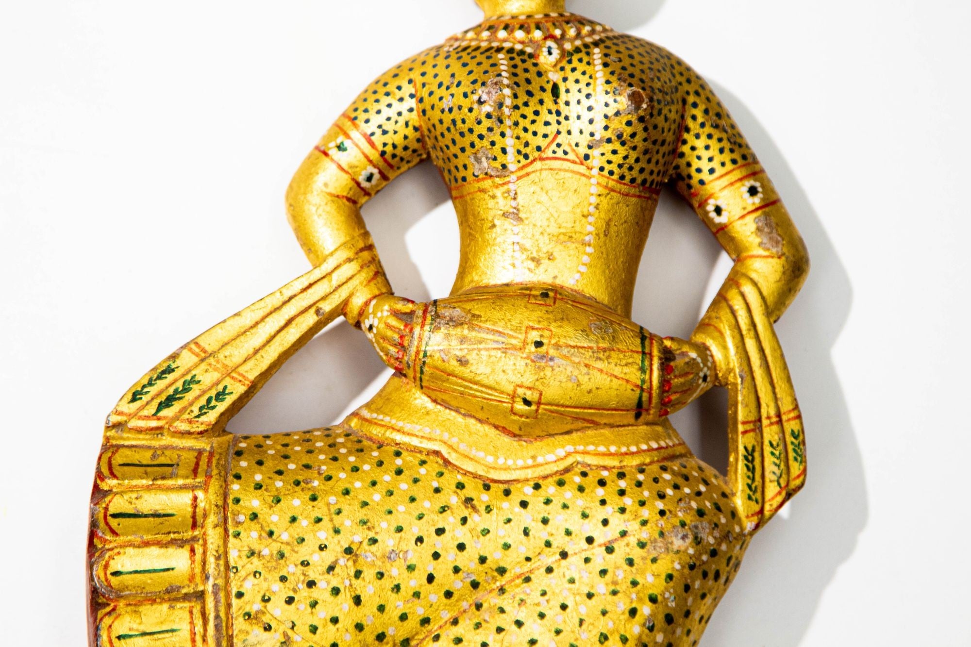 Hand Carved Wood Rajasthani Female Musicians Wall Sculptures from India Set of 2