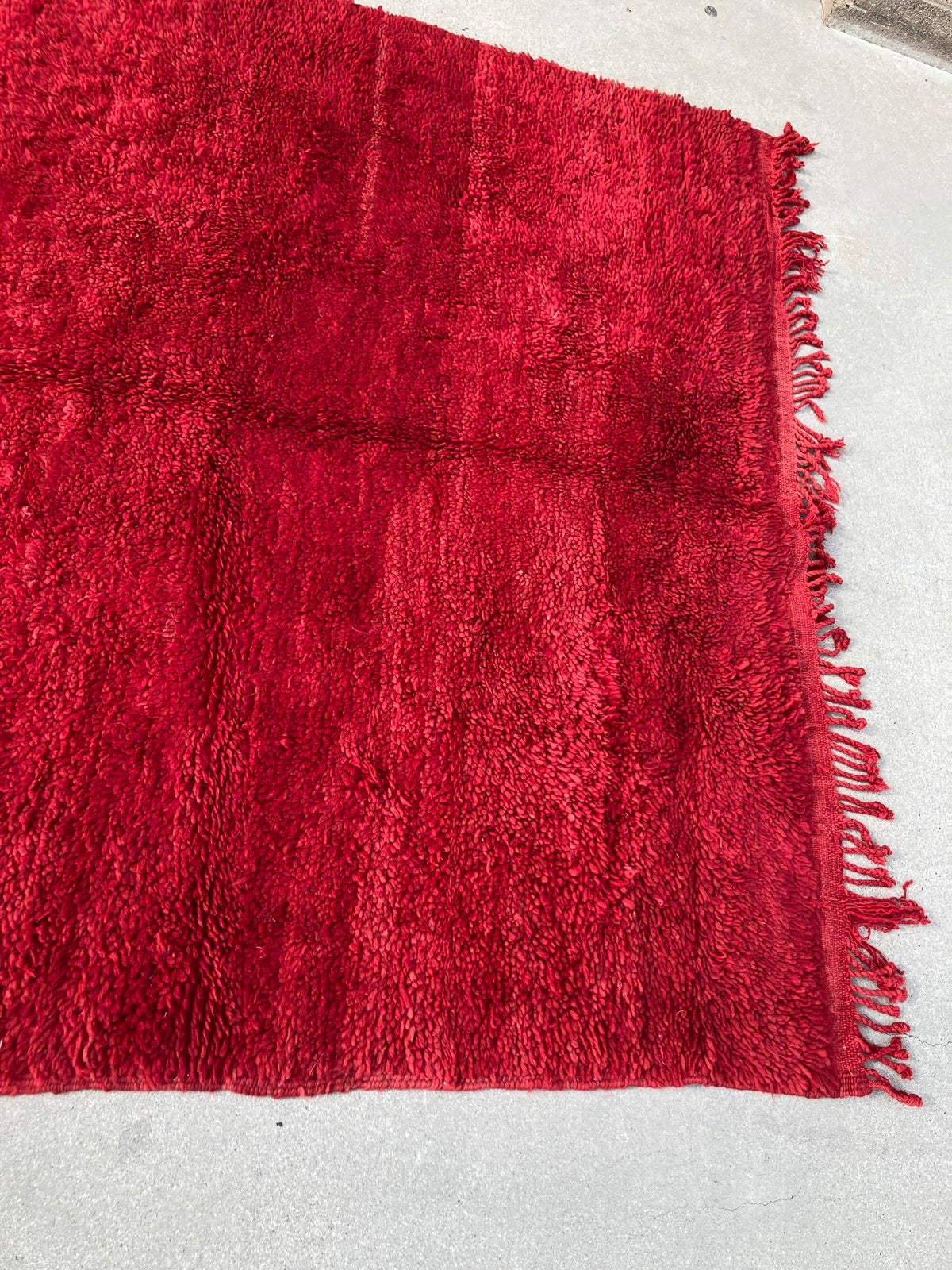 Vintage Red Moroccan Berber Rug, Hand-Knotted Wool, 1960
