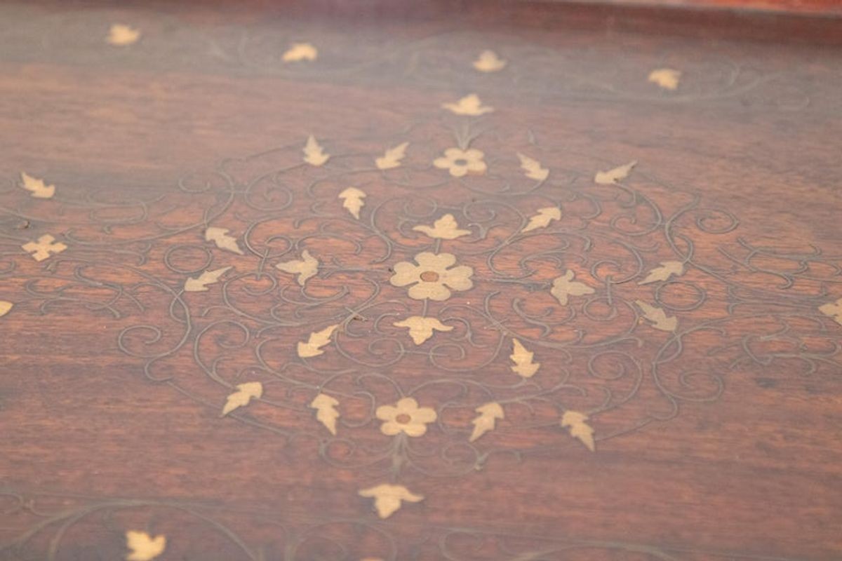 Vintage Anglo-Indian Inlaid Tray Table
