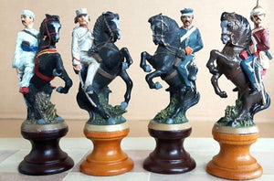 The Raj Hand Painted India-British War 1857 Game Chess with Table