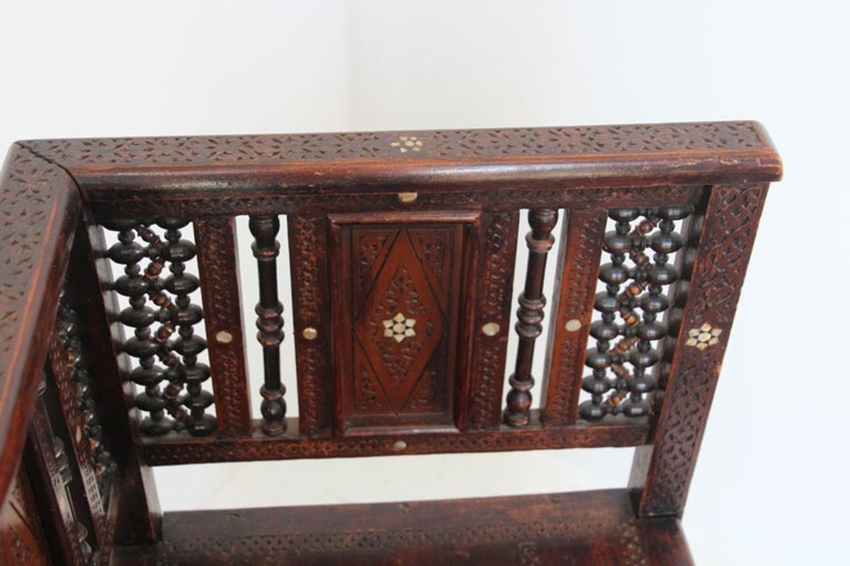 19th Century Middle Eastern Egyptian Moorish Corner Chairs