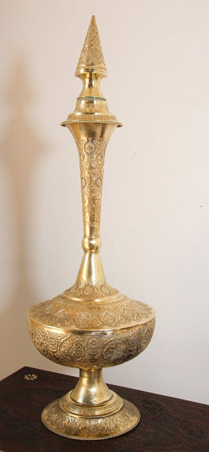 Oversized Mughal Indian Brass Bottle Urn