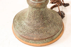 Antique 19th Century Middle Eastern Oriental Brass Mughal Floor Lamp