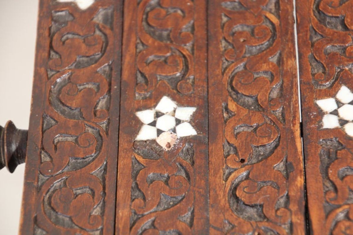 Moorish Moroccan 19th Century Folding Chair Inlaid