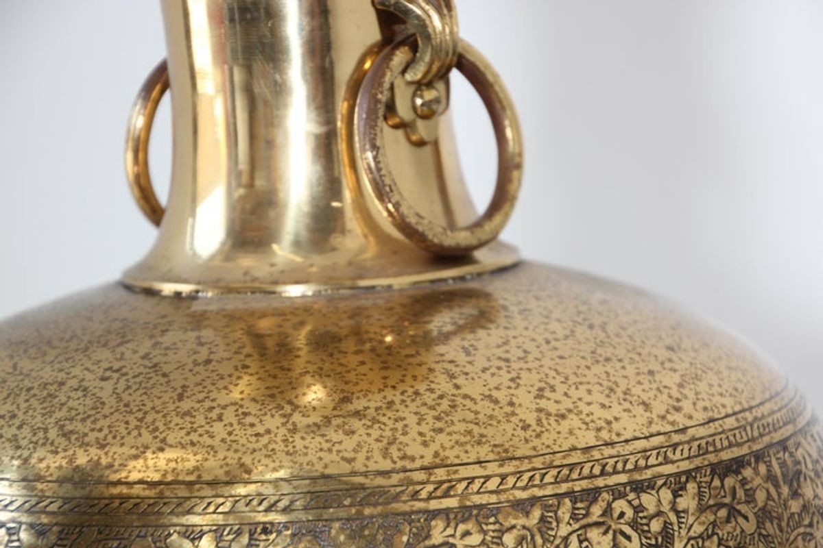 Anglo Indian Moorish Brass Table Lamp by Frederick Cooper