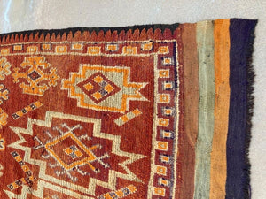 1960s Moroccan Vintage Hand-woven Boujad Tribal Area Rug