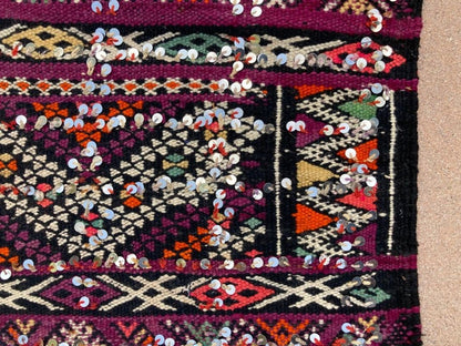 1940s Moroccan Tribal Rug African Ethnic Textile Floor Covering