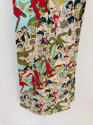 John Galliano Prints Vintage Pants, Rare Trousers, 1999's