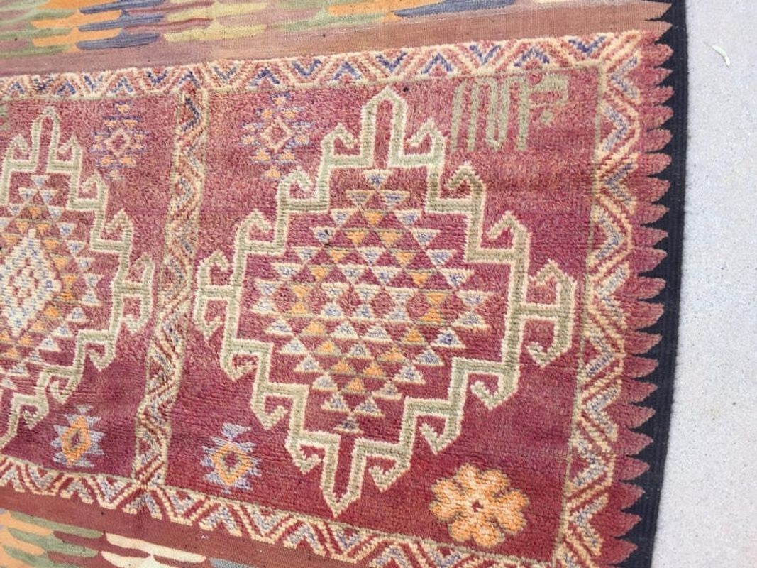 1960s Authentic Moroccan Vintage Tribal Rug
