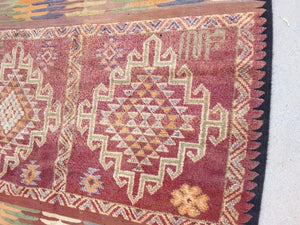 1960s Authentic Moroccan Vintage Tribal Rug