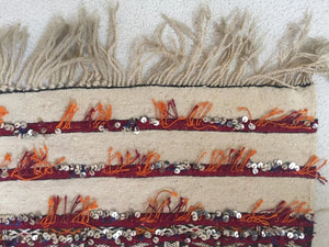 1960s Moroccan Tribal Wedding Rug with Sequins North Africa, Handira