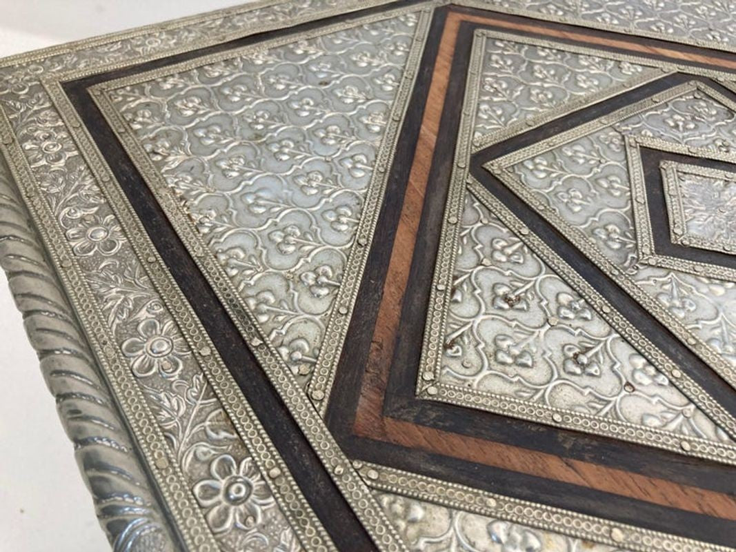 Vintage Anglo-Indian Silvered Wrapped Clad Side Low Table
