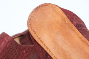 Moroccan Silk Slippers Burgundy