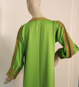 Moroccan Kaftan in Kelly Green