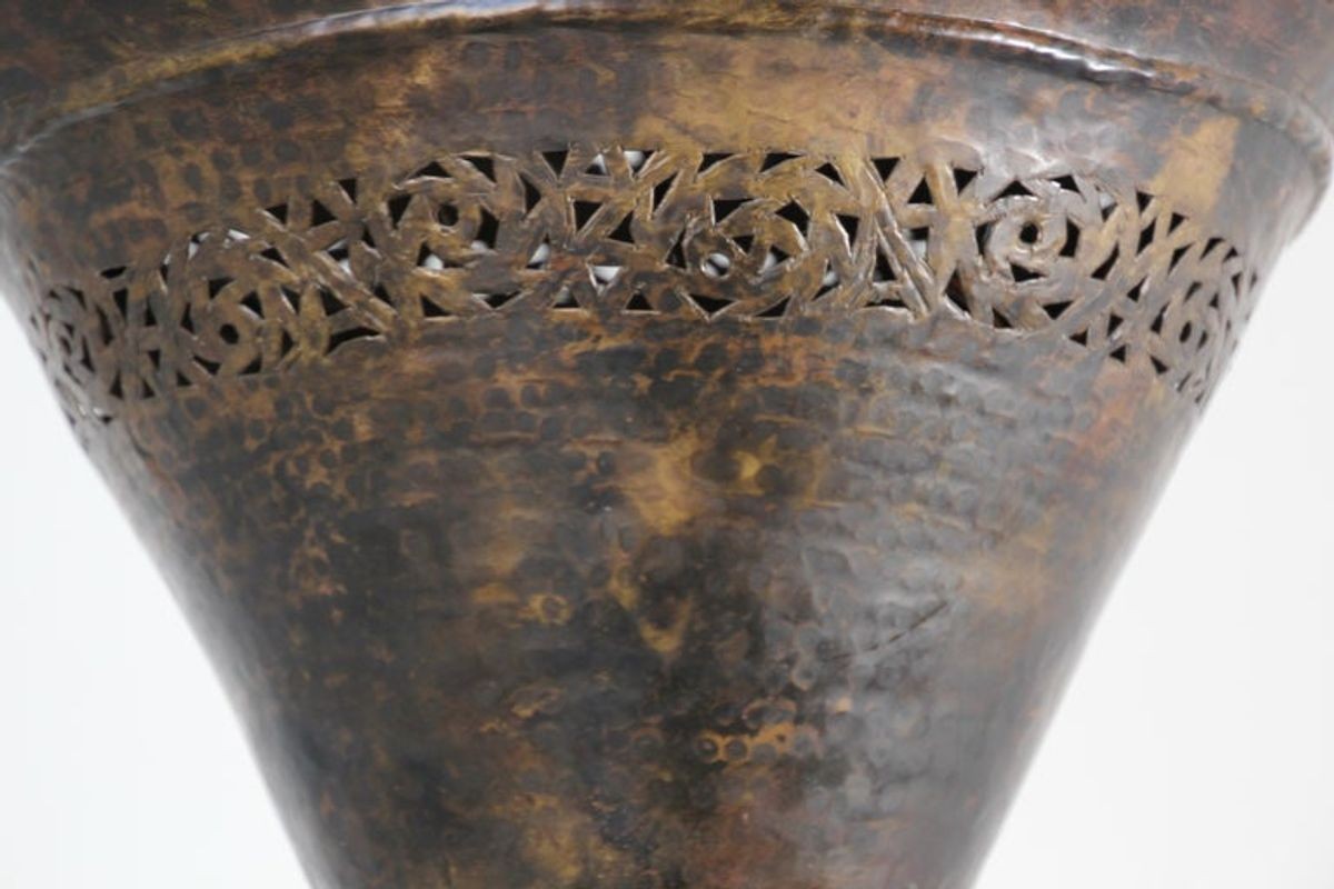 Vintage Moroccan Bronze Moorish Chandelier