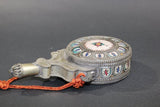 Moroccan Ceramic Flask Bottle from Fez with Silvered Filigree
