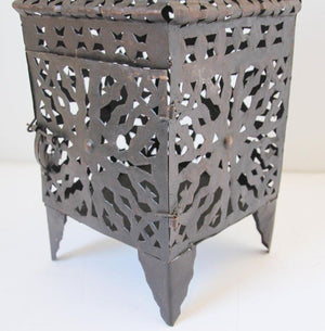 Large Moroccan Moorish Hurricane Metal Candle Lantern