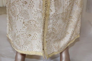 Moroccan Vintage Kaftan Gentleman Silver and Gold Caftan, circa 1970