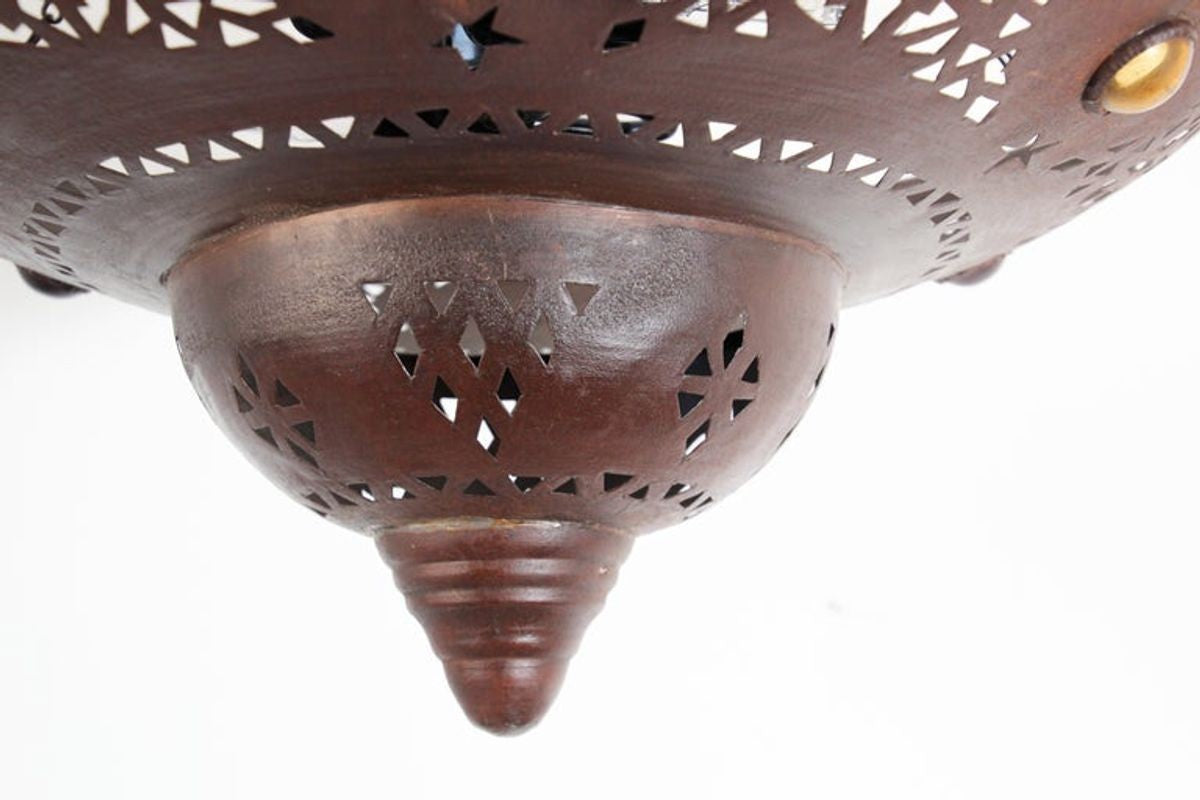 Handcrafted Moroccan Metal Chandelier with Moorish Design
