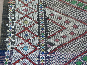 1960s Vintage Zemmour Moroccan Berber Rug Runner