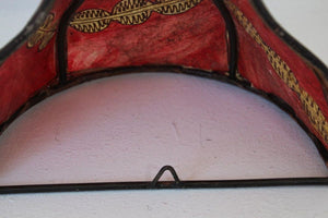 Tribal Art African Parchment Wall Sconce Red