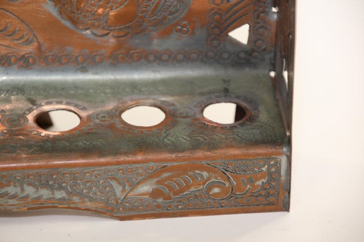 Moroccan Copper Hanukkah Lamp Judaica Menorah