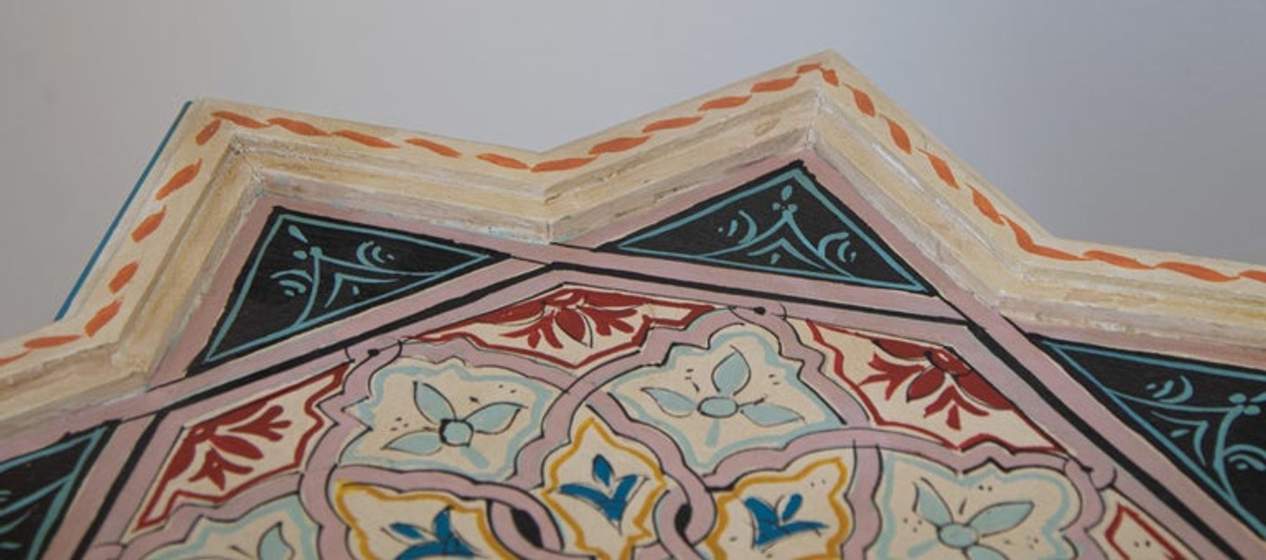 Moroccan Moorish Star Shape Ivory Side Tables a Pair
