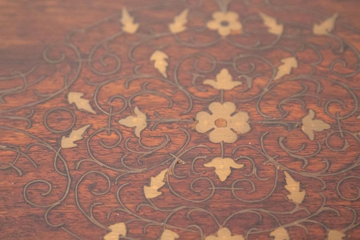 Vintage Anglo-Indian Inlaid Tray Table