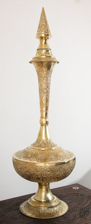 Oversized Mughal Indian Brass Bottle Urn
