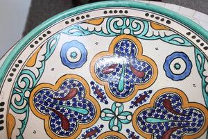 Moroccan Moorish Ceramic Bowl with Lid, Tajine from Fez