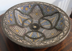 Decorative Moroccan Moorish Handcrafted Ceramic Bowl Dish from Fez
