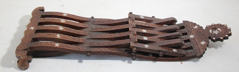 Moorish Moroccan 19th Century Folding Chair Inlaid
